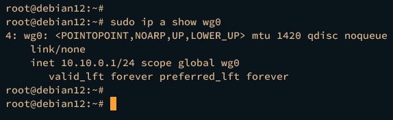 проверка интерфейса wg0