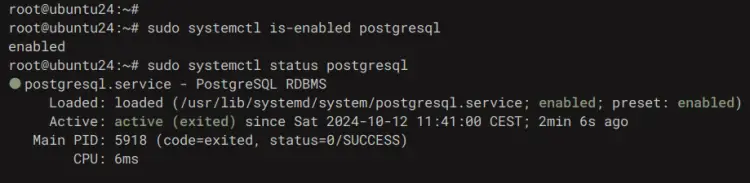 проверить postgresql