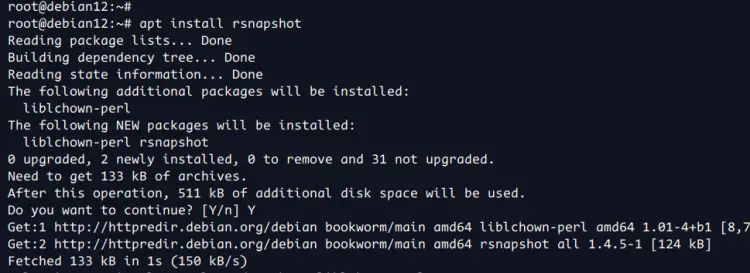 установить rsnapshot