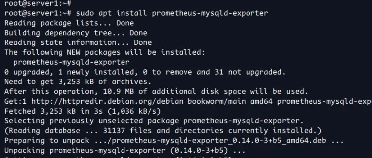 установить prometheus-mysqld-exporter