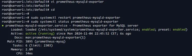 настройка prometheus-mysql-exporter