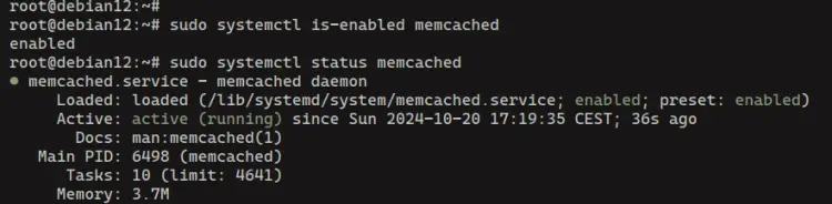 Проверка службы memcached