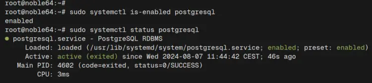 проверить postgresql