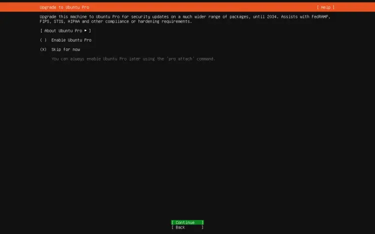 Пропустить Ubuntu pro