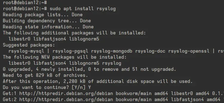 установить rsyslog