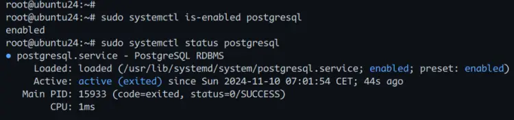 проверить postgresql