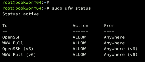 проверить ufw