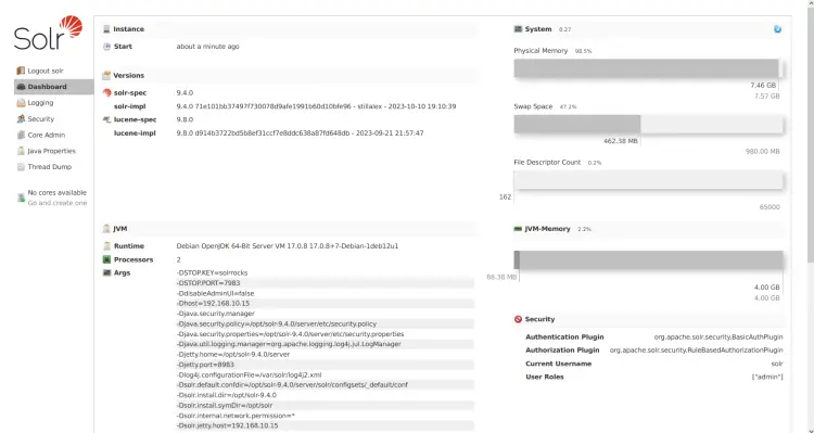 Приборная панель Solr