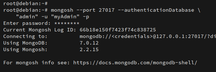 вход в mongodb