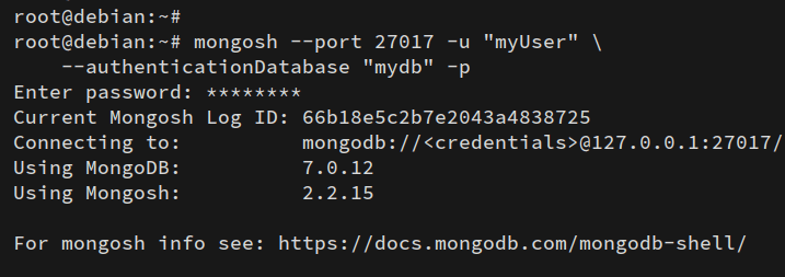 вход в mongodb
