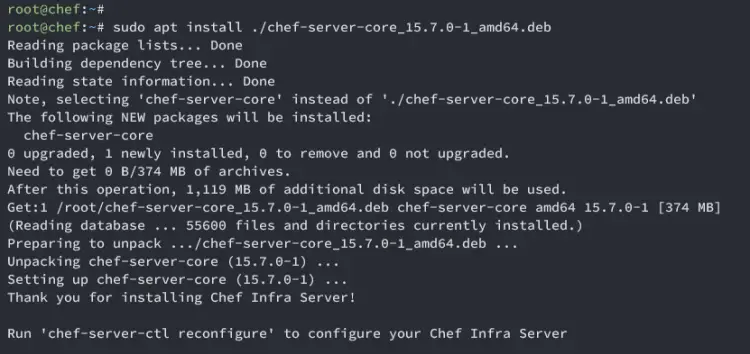 установить сервер chef