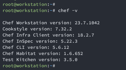 проверить версию chef
