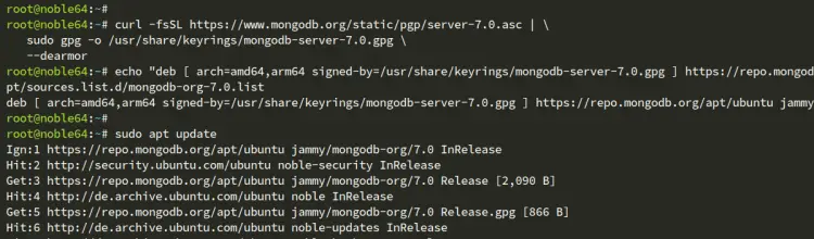 добавить репо mongodb