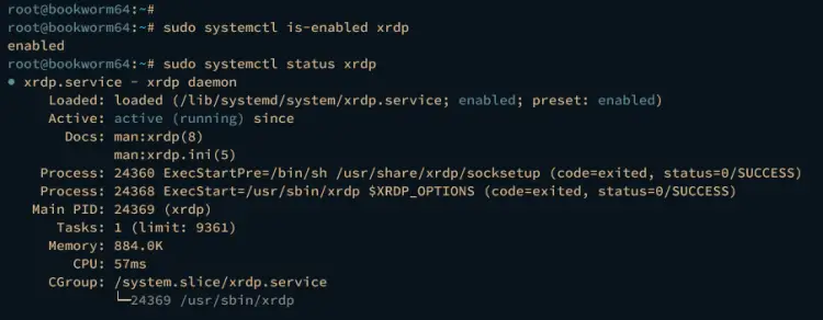 проверить xrdp
