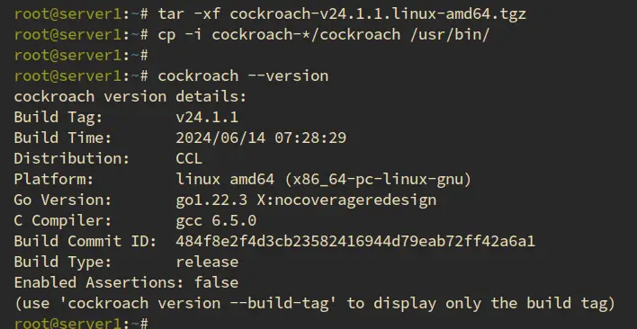 установить cockroachdb