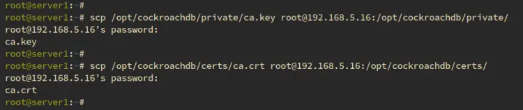 скопировать ca на сервер2