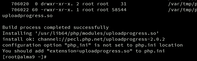 установить uploadprogress