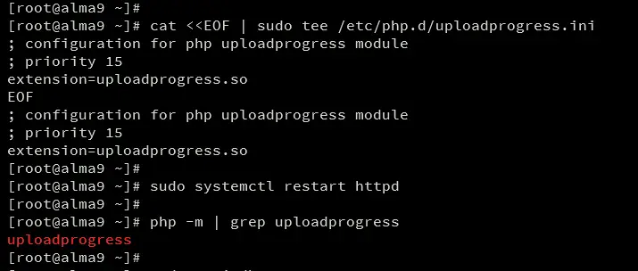 установка uploadprogress