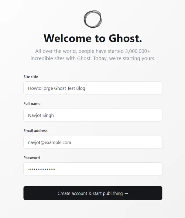 Детали настройки Ghost