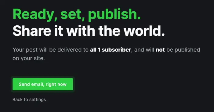 Ghost Send Email Newsletter Confirm
