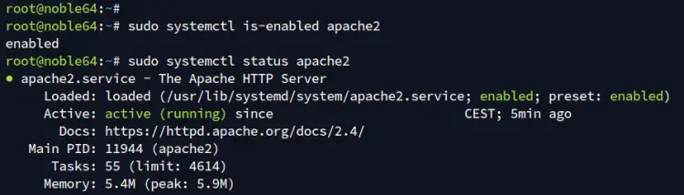 проверить apache2