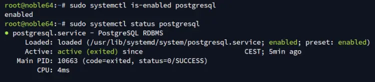 проверить postgresql
