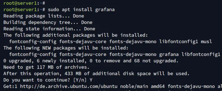 установить grafana