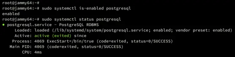 проверить pstgresql