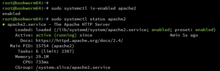 проверить apache2