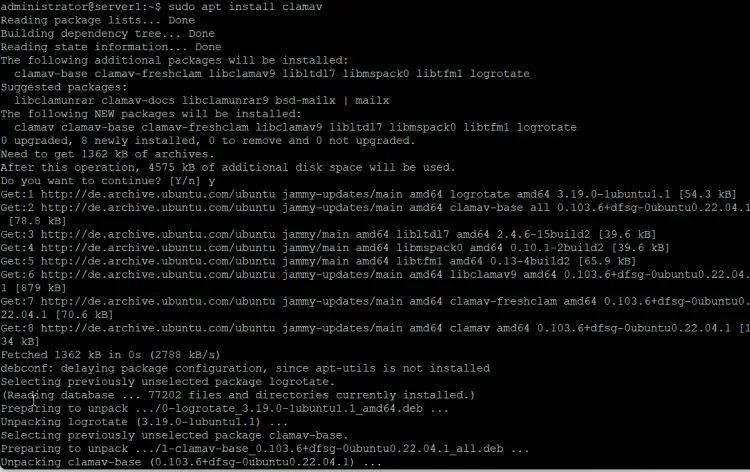 Установка ClamAV на Ubuntu 24.04