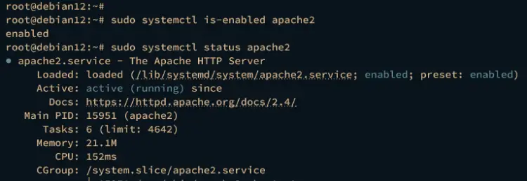 проверить apache2
