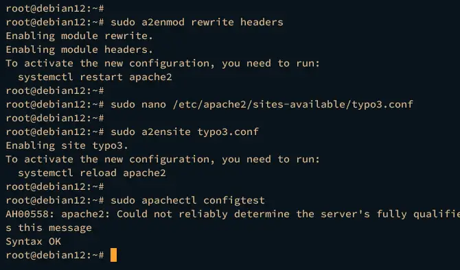 настроить apache2