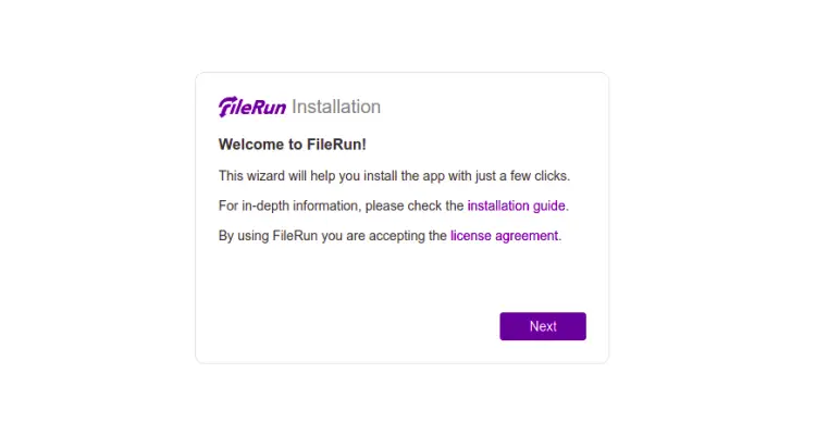 Программа установки FileRun