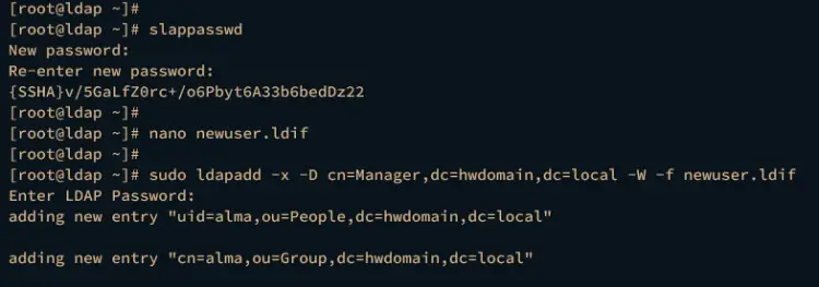 добавление пользователя и группы