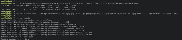 добавить репозиторий postgresql