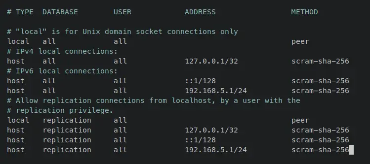 настройка pg_hba