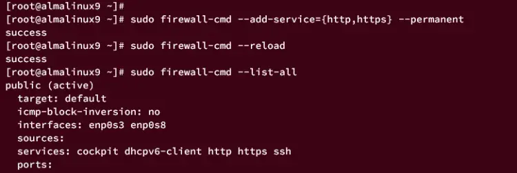 настроить firewalld