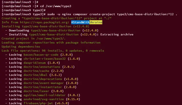 скачать и установить TYPO3 CMS