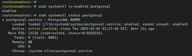 проверить postgresql