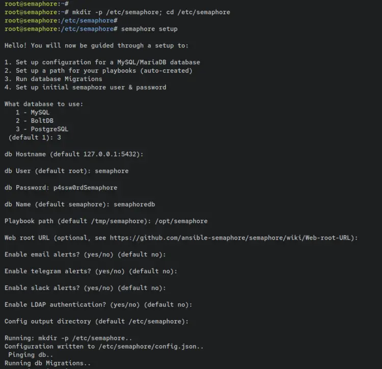 настроить семафор