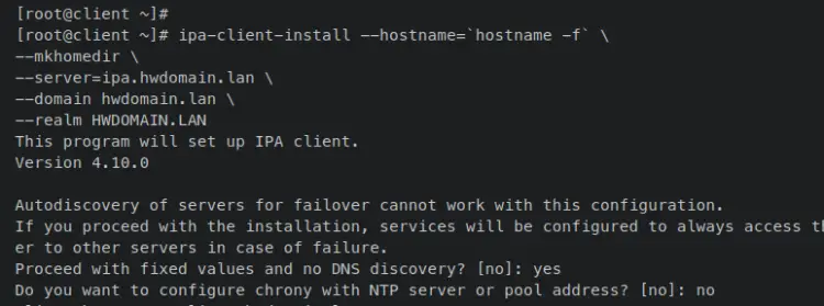 добавление клиента на сервер freeipa