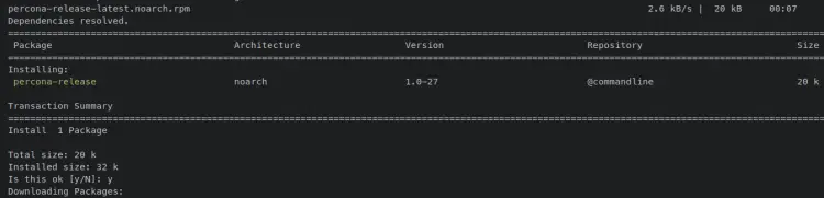добавить percona repo