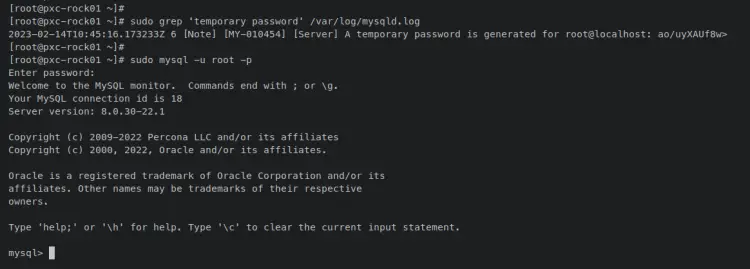 вход в оболочку mysql