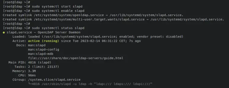 проверить openldap slapd
