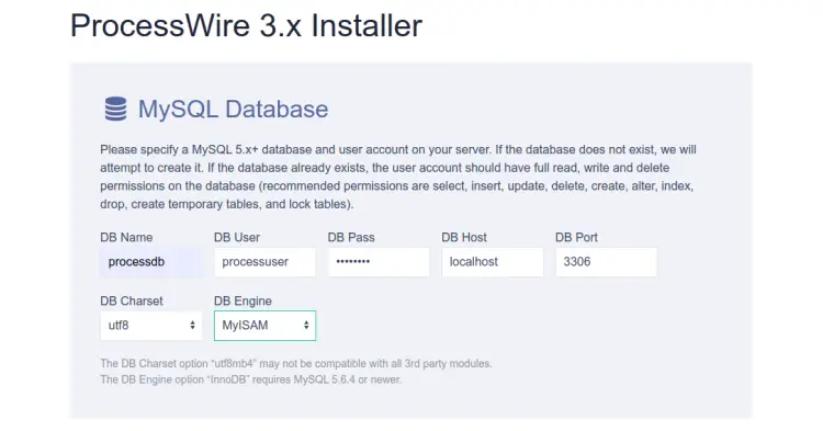 Конфигурация базы данных