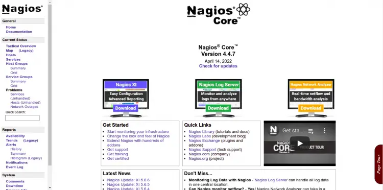 Приборная панель Nagios