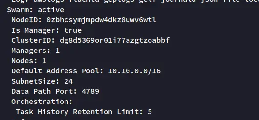 проверьте информацию о Swarm