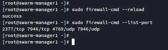 Перезагрузите firewalld