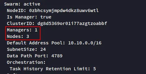 проверка состояния swarm