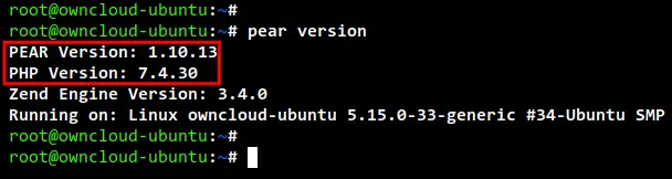 проверить версию PEAR